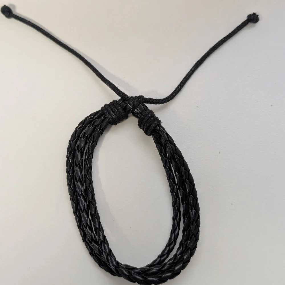 Black Leather Braided Bracelet